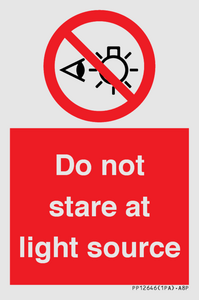 Do not stare at light source